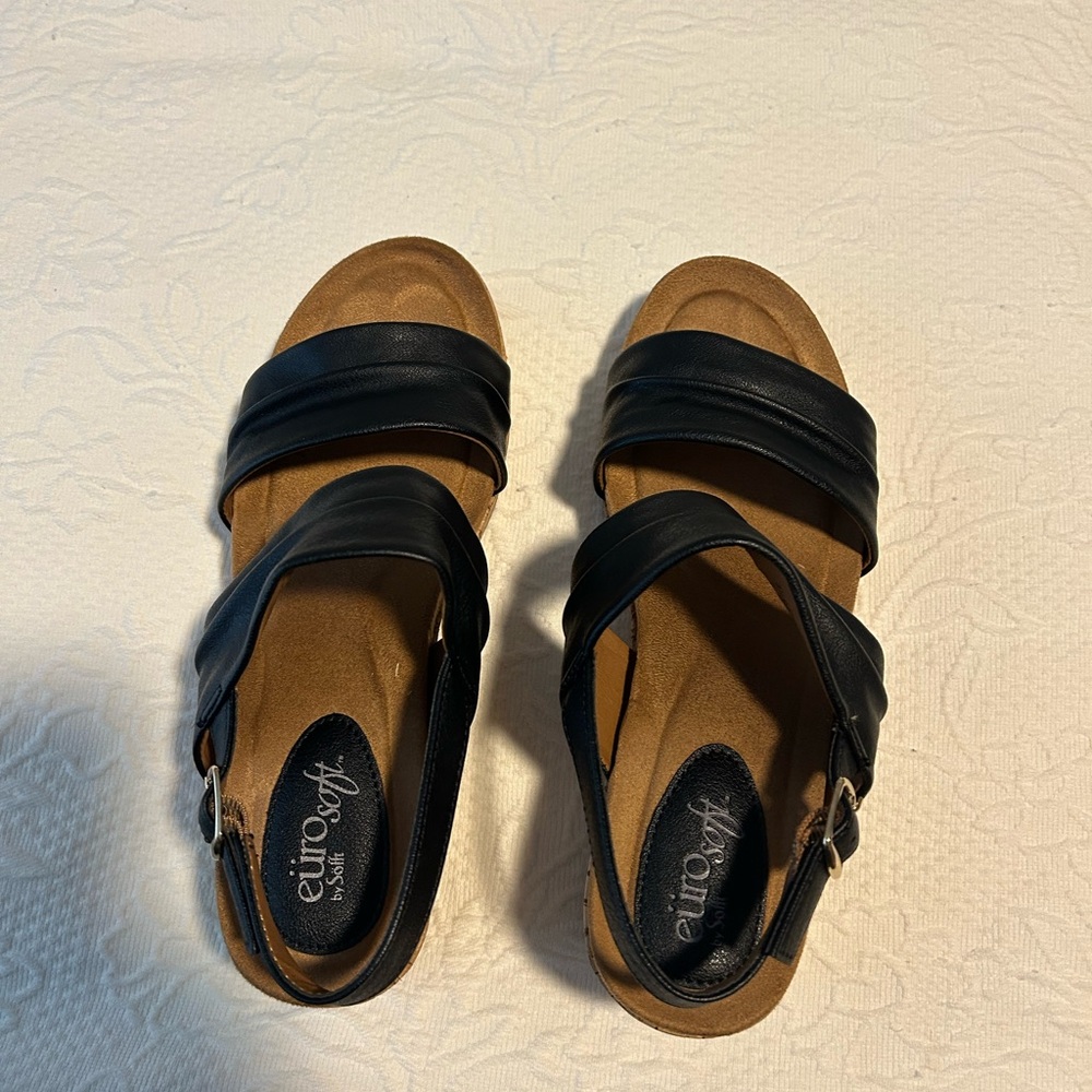 Eurosoft Black Women's Platform Sandals